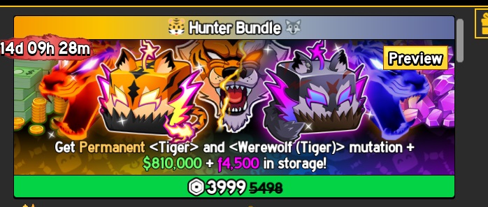 COMBO TRÁI TIGER VÀ WEREWOLF (thêm 810k beli và 4,5k fragment)